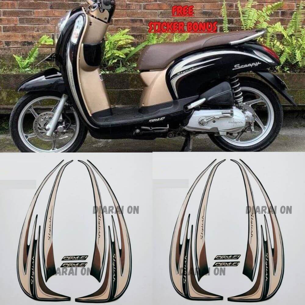 Striping Stiker Honda Scoopy Stylish 2014 2015 - Scoopy 2014 Hitam Murah