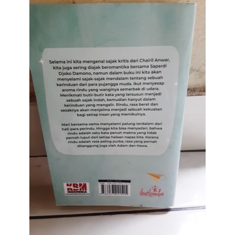 novel RINDU :sepotong sajak rindu