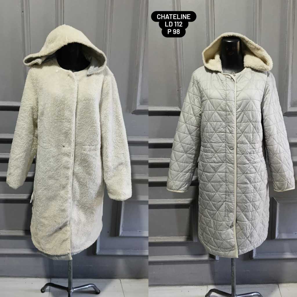 jaket mantel lembut hangat fluffy bulu fuzzy serpha