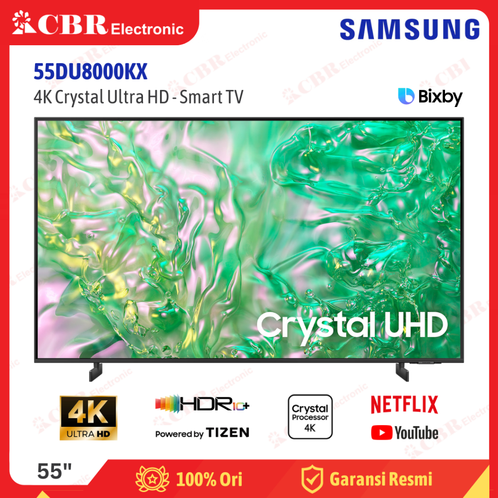TV SAMSUNG 55 Inch LED 55DU8000KX (4K Crystal UHD-Smart TV)
