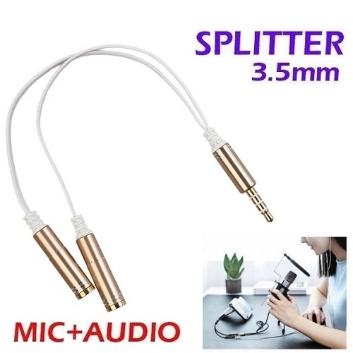 3.5mm Headphone Splitter Cable Oxygen Free 3.5mm Jack 4-Pole Male to Dual Female Mic Headset Adapter