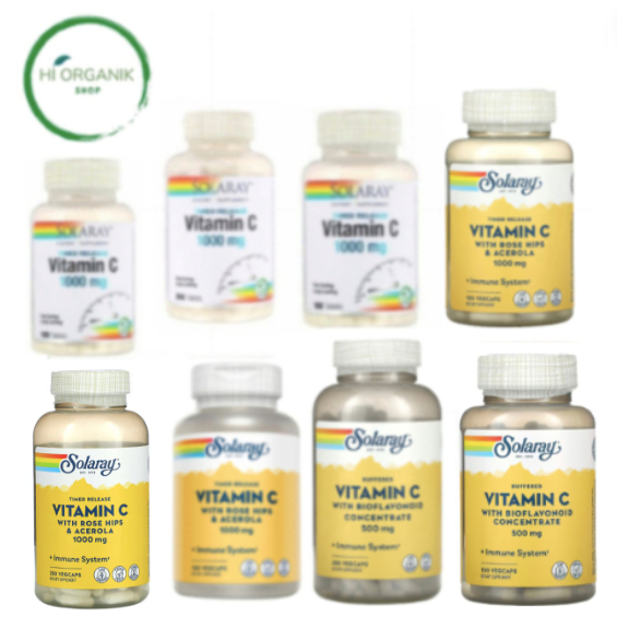 Solaray Timed Release Vitamin C 1000 mg 250 VCaps ; Vit C 1000 mg 250 Tabs ; C 1000 mg 100 Tabs ;  C