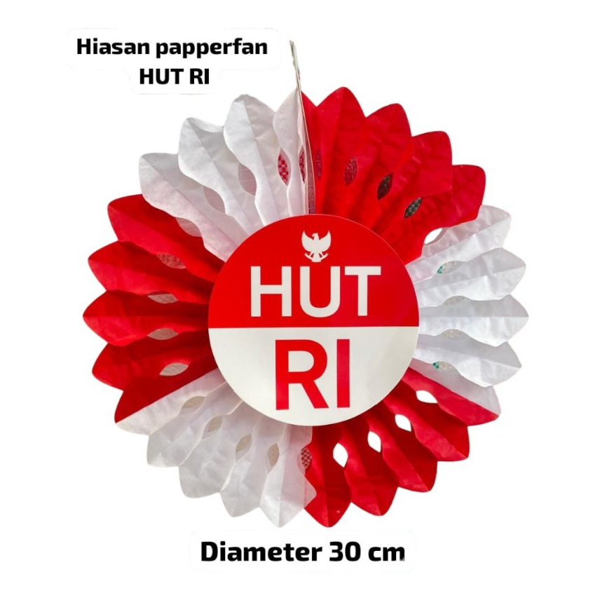 Hiasan paper fan Merah putih | hiasan dirgahayu merah putih 4ukuran