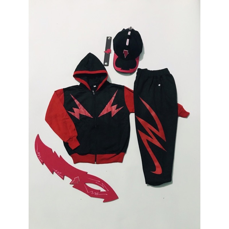 set setelan boboiboy halilintar / Set Boboiboy Halilintar untuk Anak