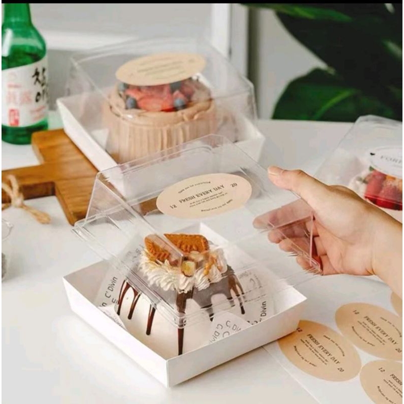 10pcs 16x16x10cm  paper box kue tart mika box kue kotak puding cake