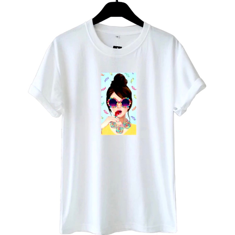 Kaos Wanita Pink Colorful S-XXL Big Size Jumbo & Size Anak 2-10tahun Pakaian Atasan Blouse Baju Fash