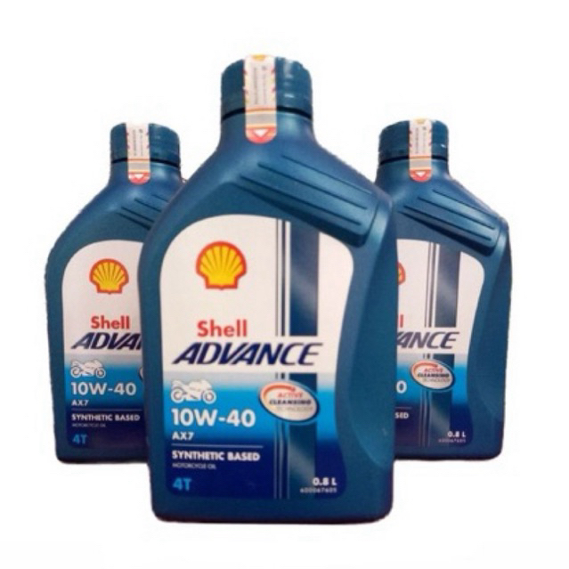 Oli Shell Advance Ax7 Biru 10W-40 800ml Oli Mesin Motor Shell Ax 7 0,8