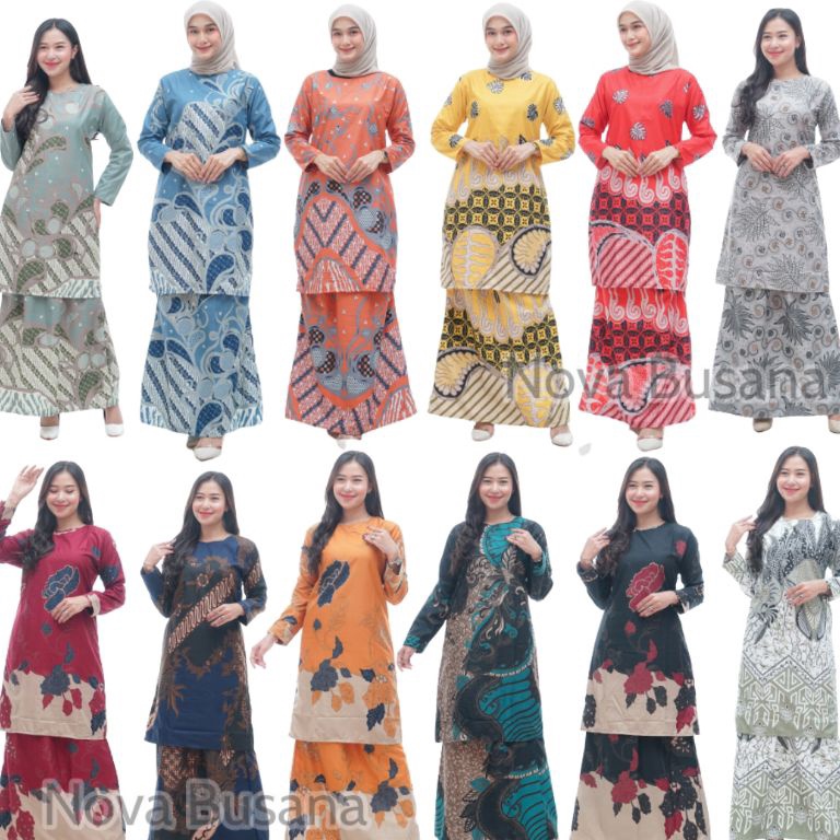 KODE U9T BAJU KURUNG MELAYU MALAYSIA SETELAN KERJA WANITA ROK DAN TUNIK  BAJU GURU  BAJU NGAJAR C235
