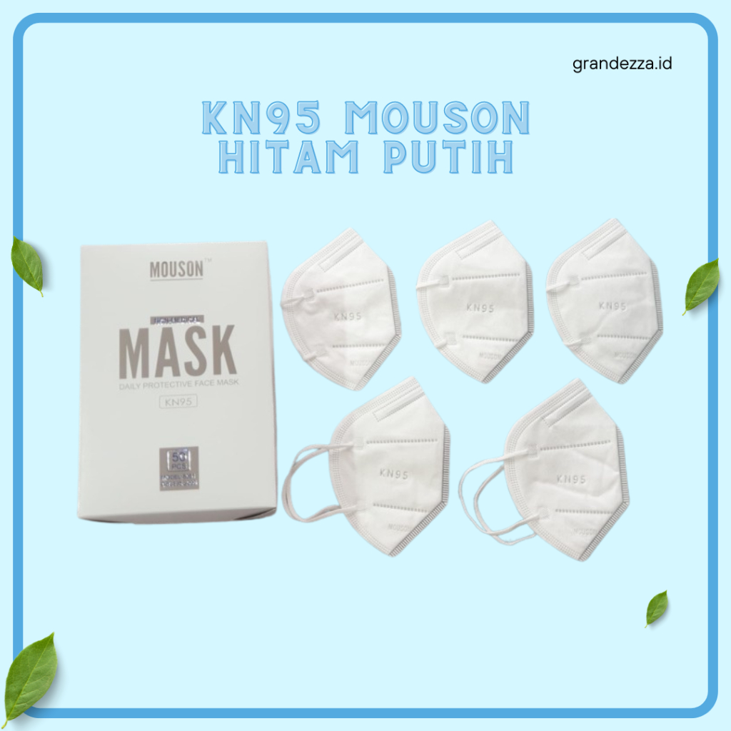 Masker Kn95 Mouson - Masker Kn95 - Masker Mouson - Mouson Masker - Mouson - Hitam dan Putih