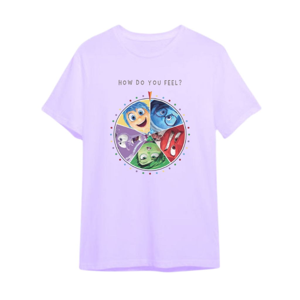 Kaos Inside Out Disney Pixar Colorful Circle T-shirt / Baju Inside Out Movie