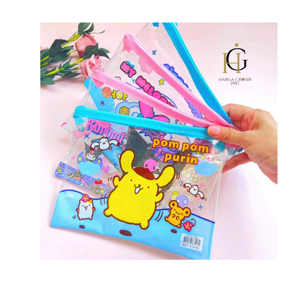 

Pouch pvc besar sanrio seleting kotak pensil perlengkapan alat tulis sekolah pouch zipper lucu imut kado termurah bisa cod