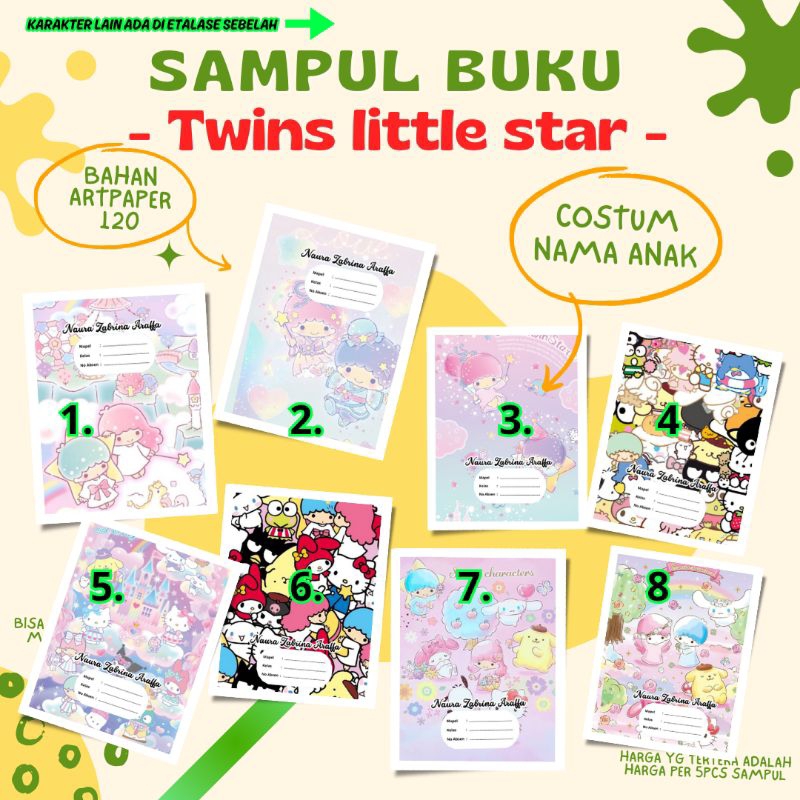 

5pcs sampul buku costum nama anak LITTLE STAR