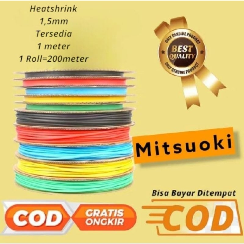 heatshrink 1.5mm/Isolasi Bakar Selang/Bakar Kabel bakar/1 roll