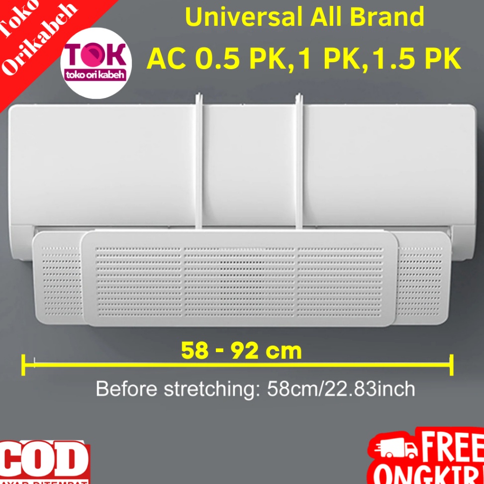Talang AC Reflektor Cover Penahan Hembusan Angin Indoor AC Penghalang Hembusan AC Kamar Rumah Kantor