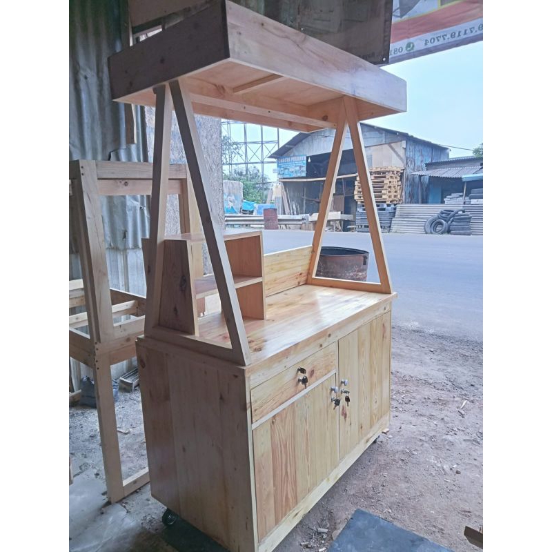 BOOTH jati Landa Portable bahan ful kayu jati landa