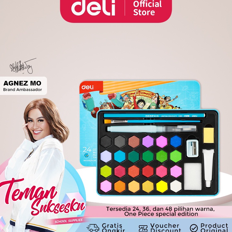 

Deli Watercolor Painting Set Cat Air Padat One Piece Gratis Perlengkapan Melukis CC16XX j H3B6