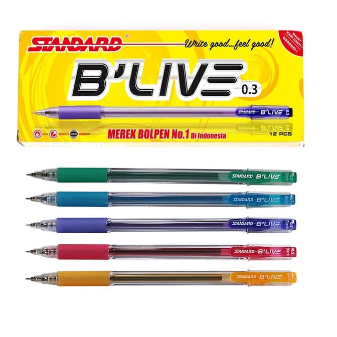 

Pulpen Standard BLive 3 mm ISI 12 pcs 1 Pak Standard BLIVE v B5M2