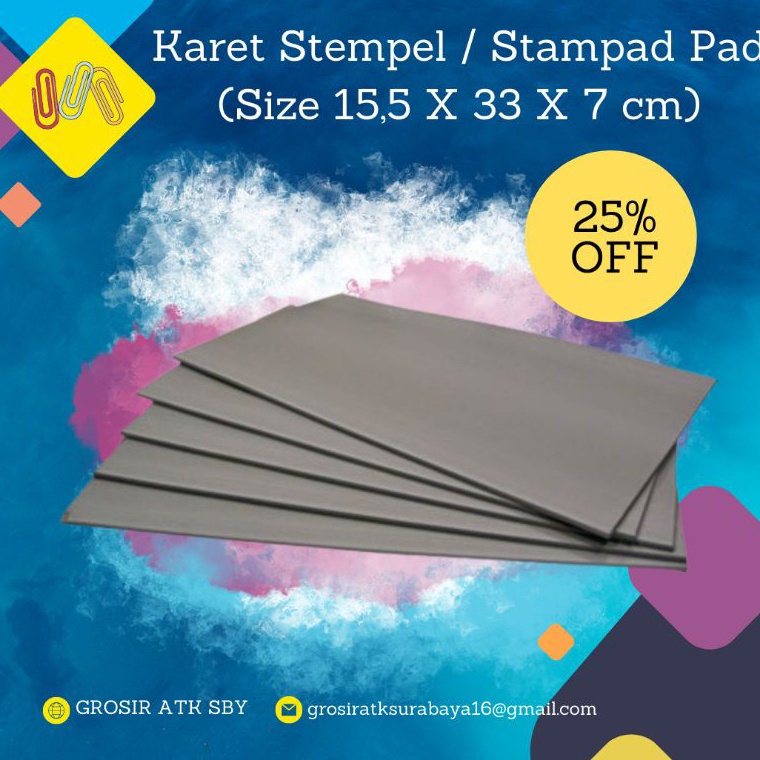 

Karet Stempel Flash Stampad Pad Ukuran 155 X 33 X 7 HARGA PER PCS x K1G8