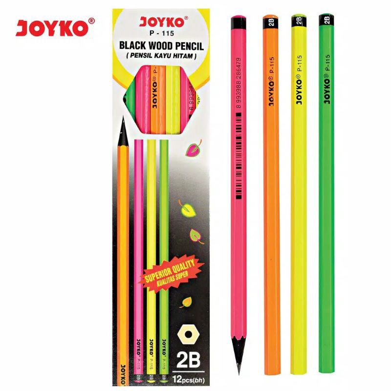 

TERMURAH Pensil 2B P115 Joyko Black Wood Pencil Harga Per Lusin