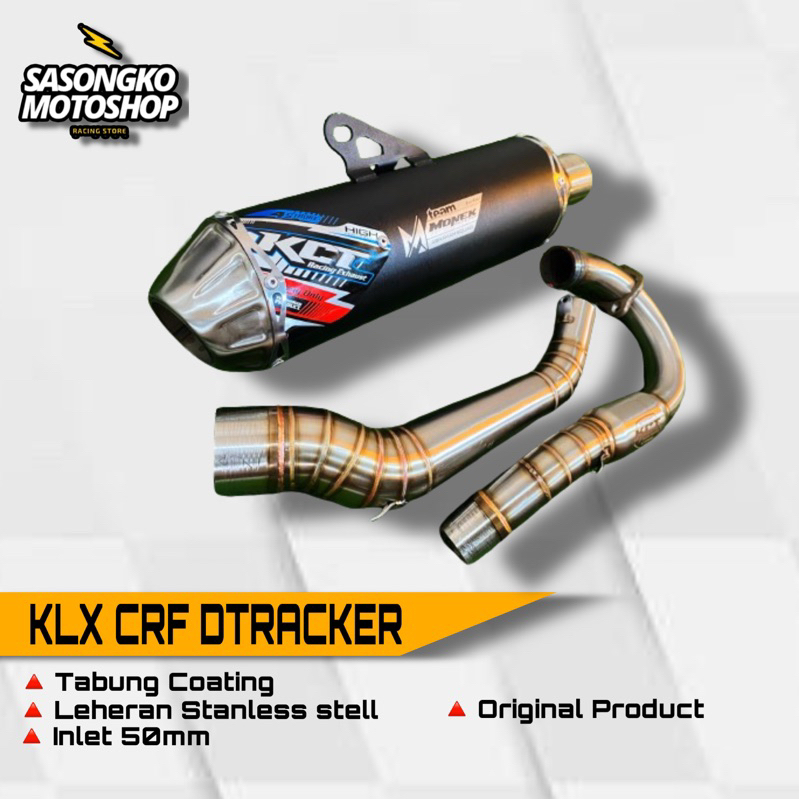 KNALPOT ORIGINAL KCT RACING EXHAUST NEW BLACK SERIES PNP KLX150 CRF150 DTRACKER WR155