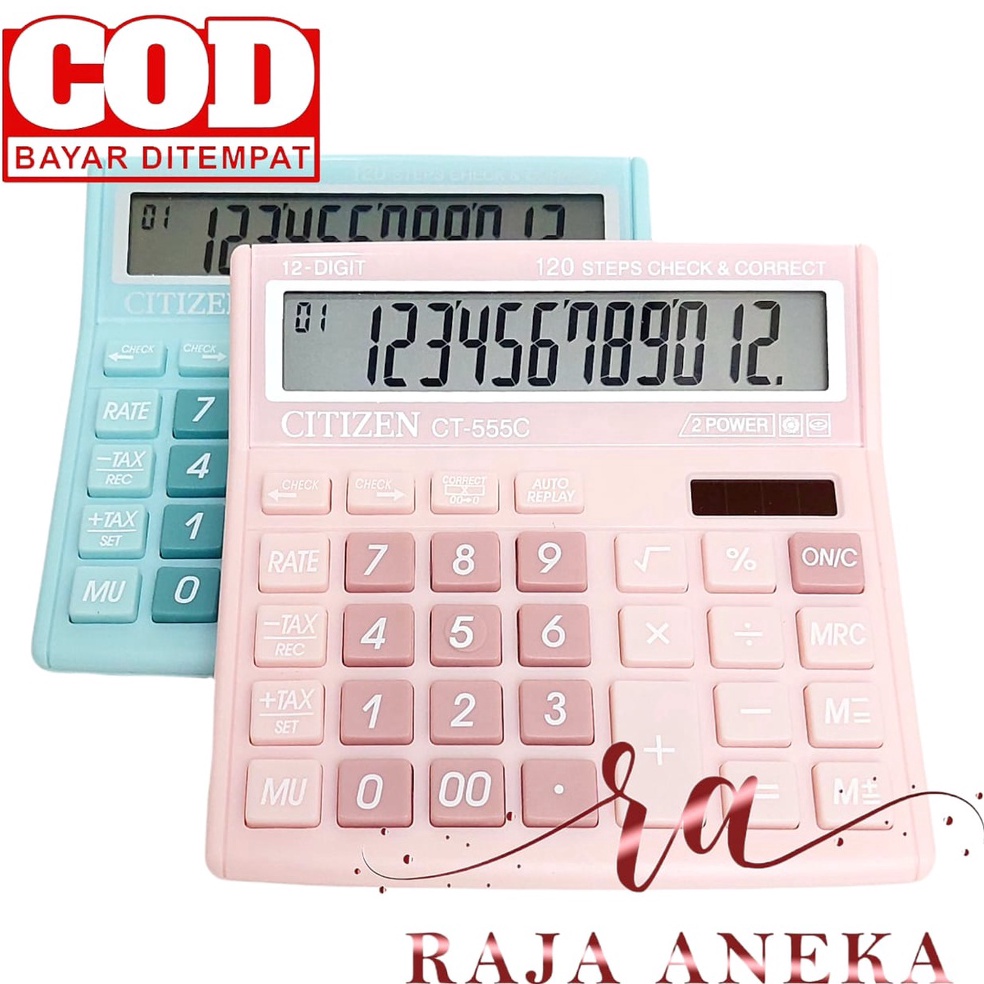

KALKULATOR FANCY WARNA WARNI CALCULATOR CITIZEN 555N 555 N 555 C 555 COLOUR SERIES 12 DIGIT CHECK ULANG CHECK CORRECT BISA HITUNG ULANG k D3R4