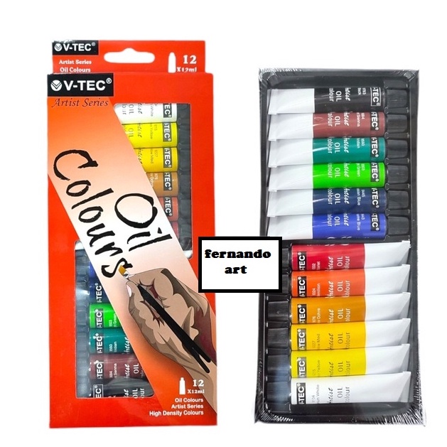 

VTec Artist Series Oil Colours set 12x12ml Cat Minyak Vtec Set 12x12ml x J4D3