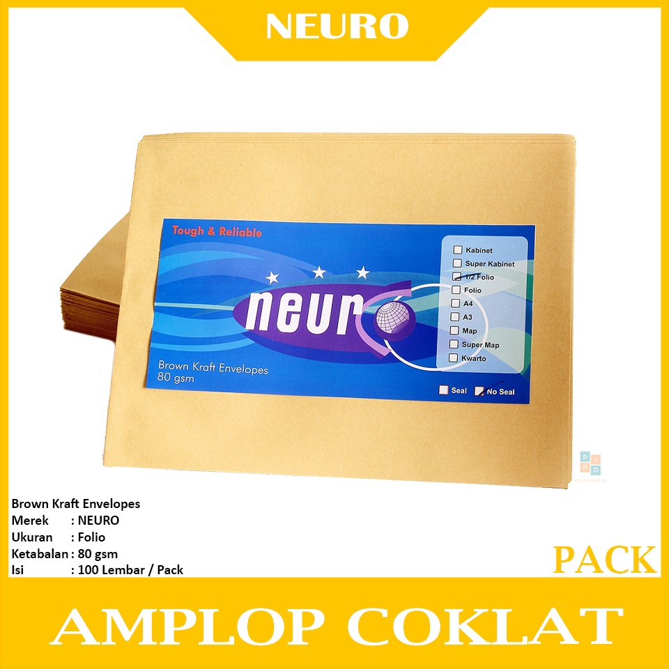 

NEURO Amplop Coklat Ukuran 12 Folio 19 x 25 cm Seal Pack c T1S2