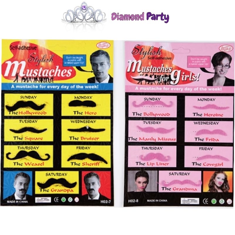 Kumis Stylish Everyday of the week / Kumis Palsu Anak / Kumis Palsu Pria Original / Kumis Palsu Anak