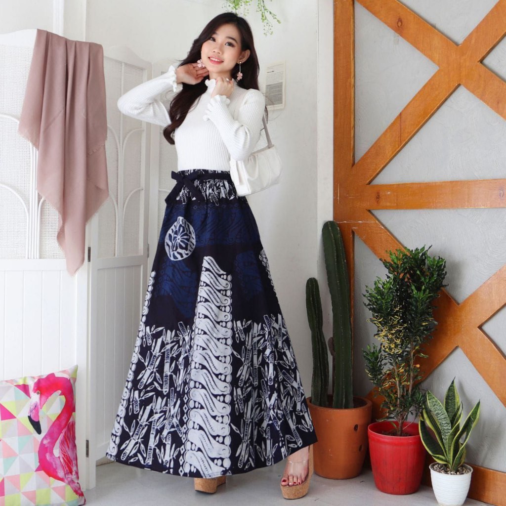 Rok Batik Payung Jumbo Panjang Lebar Dewasa Bawahan Batik Cap Premium Sogan Modern Klasik