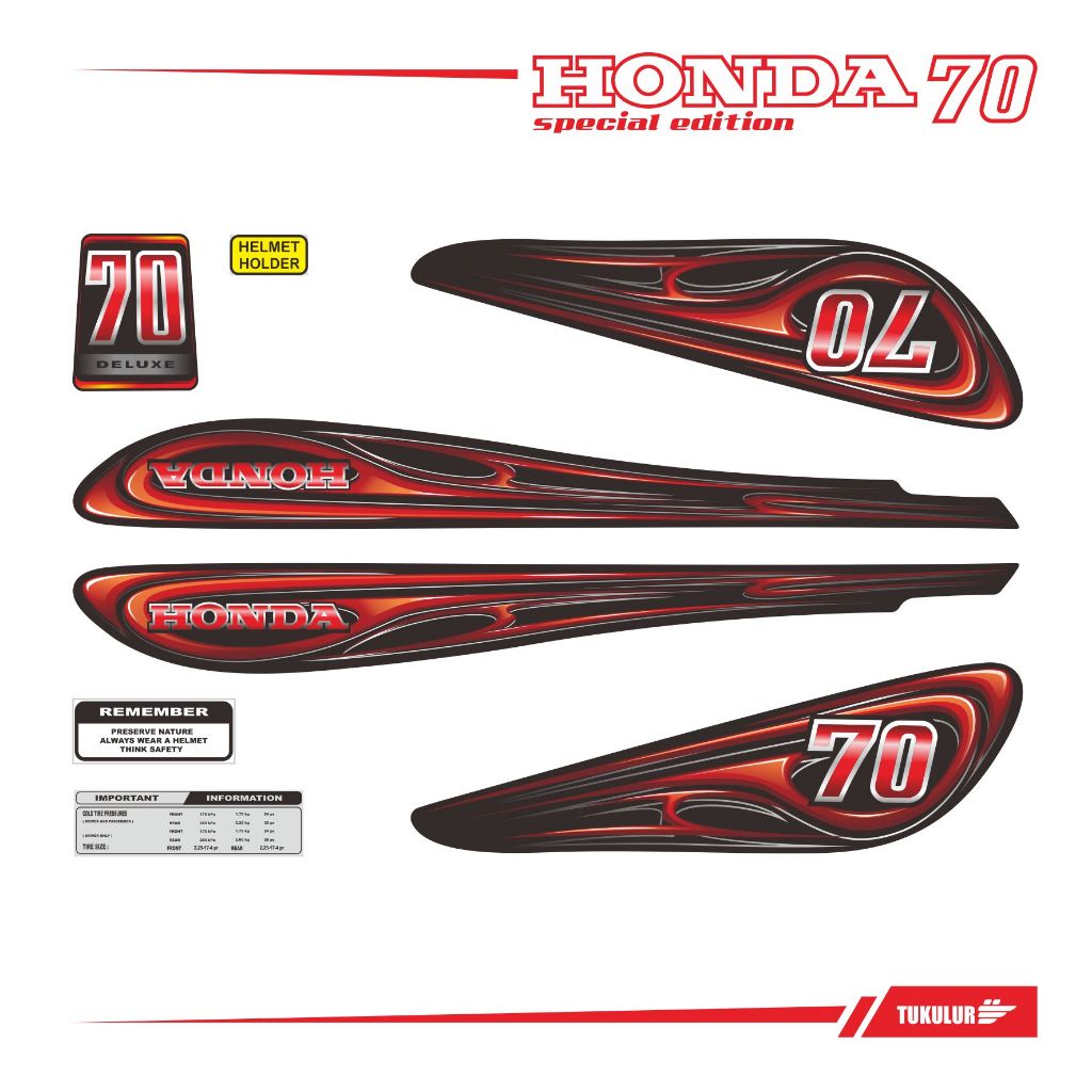 STIKER HONDA C70 STRIPING DECAL C70 RACING LIMITED EDITION 08