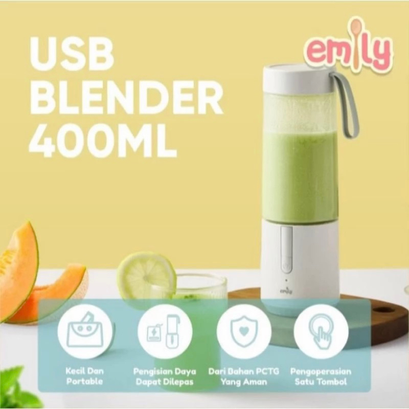 EMILY USB BLENDER | 400ML | BLENDER PORTABLE | PENGHALUS MAKANAN BAYI