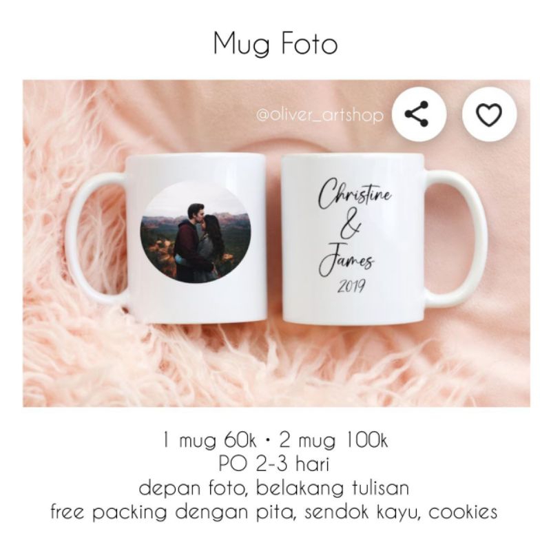 HAMPERS MUG CUSTOM DENGAN FOTO / GAMBAR SENDIRI