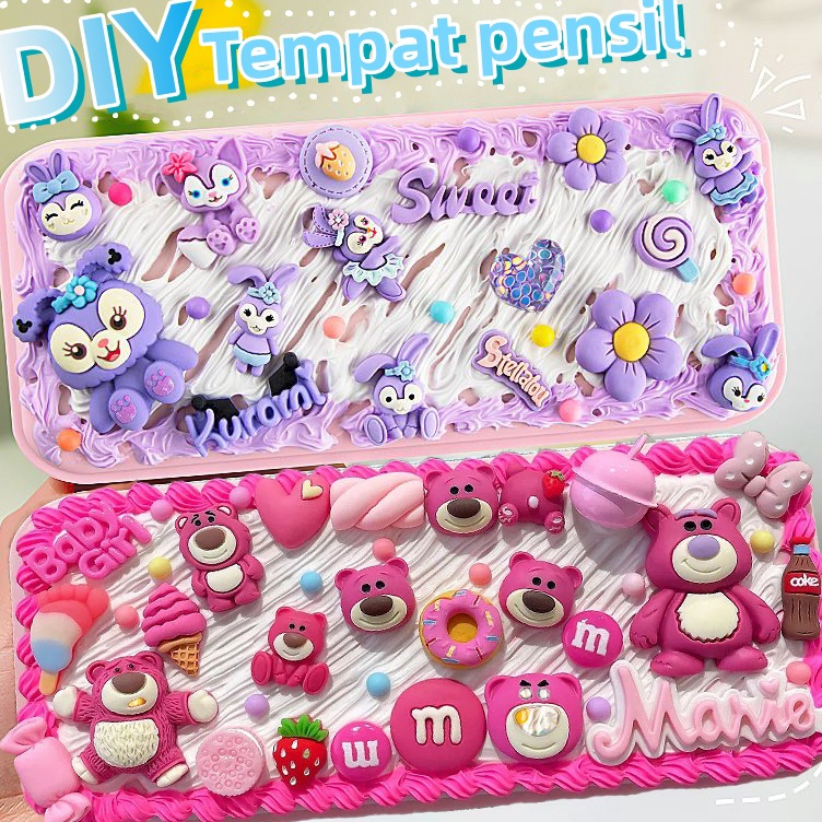 

DIY Deco Cream KitTetapkan Kotak PenTempat pensil menghias Deco Cream Clay Kotak Stationery Pake Handmade y C7N7