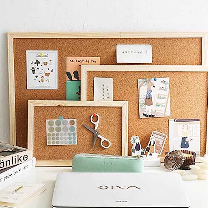 

Note Memo Board Shop papan gabus cork board Wood Wall Hanging Message Bulletin Board Frame Notice julyforud a C1Z4