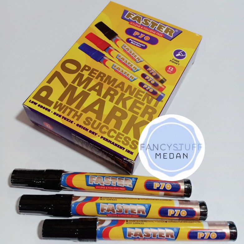

Fancystuff spidol faster permanent warna hitam isi 12pcsktk grosir m U8O2