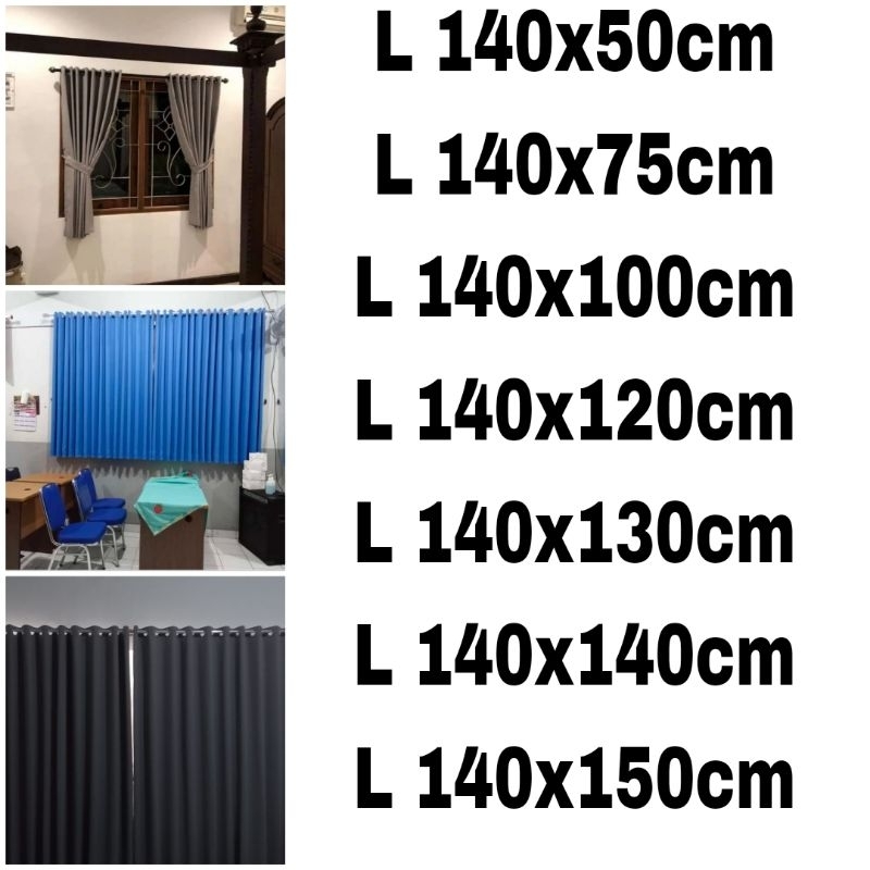 gorden jendela pendek blackout serat safron