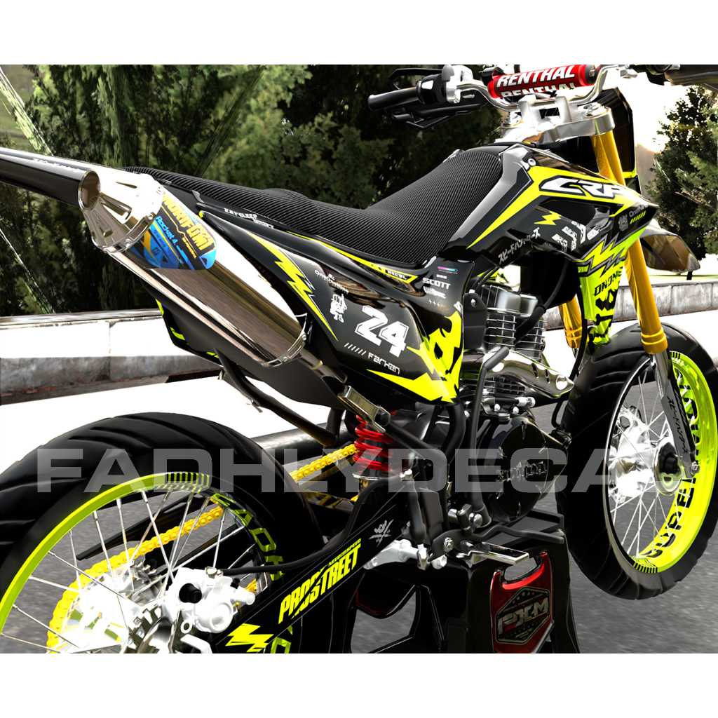 Decal CRF 150l Kuning Stabilo Hitam Keren Dengan Pilihan Warna Sticker Fullbody
