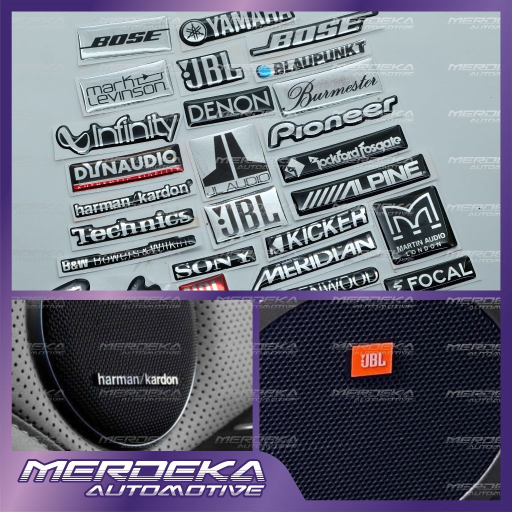 emblem timbul untuk speaker mobil | emblem tape audio mobil | emblem audio mobil