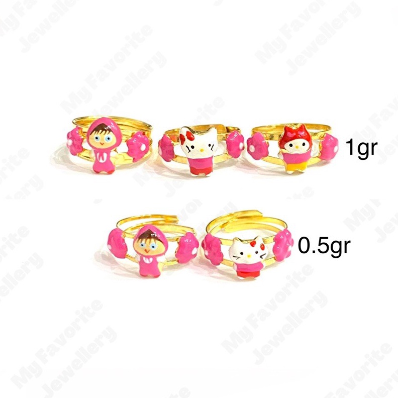 KODE L67L Cincin Anak Model Boneka Cincin Emas Asli Kadar 7