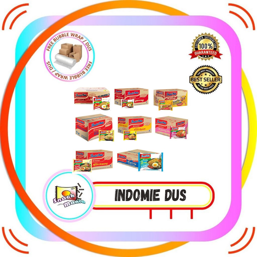 

Indomie Mi Mie Goreng | Jumbo | Kaldu Ayam | Kari | Kriuk | Pedas DUS pcs Mie Instan