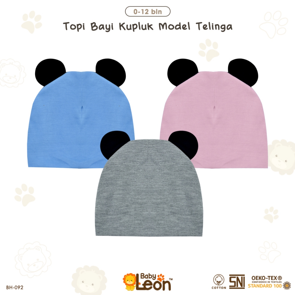 BABYLEON Topi Bayi 0-1Th Topi Kupluk Telinga BH-092 Topi Telinga Topi Bayi Baru lahir Bayi Laki Laki