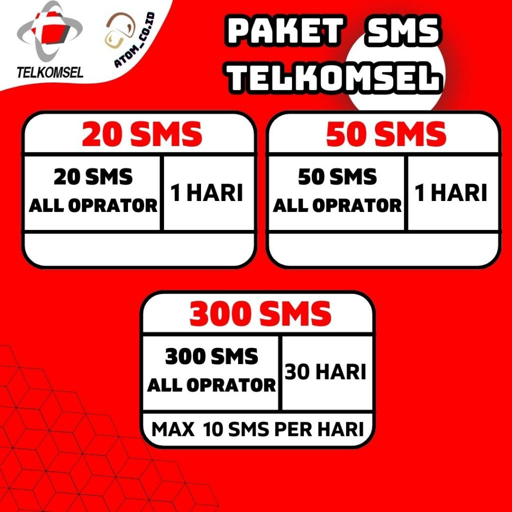 Paket SMS Telkomsel - Telkomsel - Paket SMS Termurah