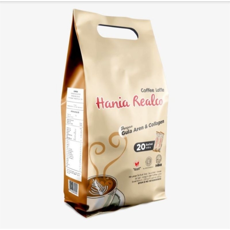 

HANIA REALCO Cappucino, Latte, Ginseng HNI HPAI Dengan Collagen dan Gula Aren