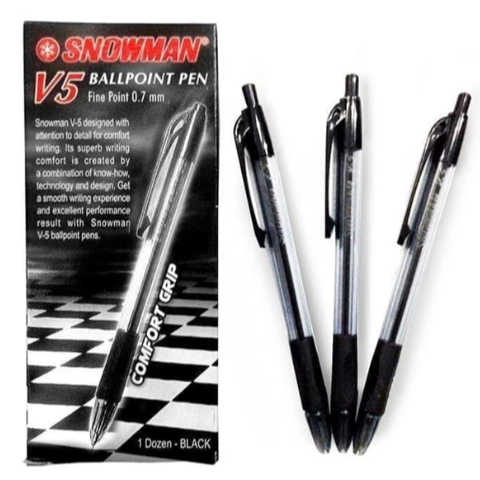 

(Pak/12Pcs) SNOWMAN - Bolpen V5 HT 0.7mm