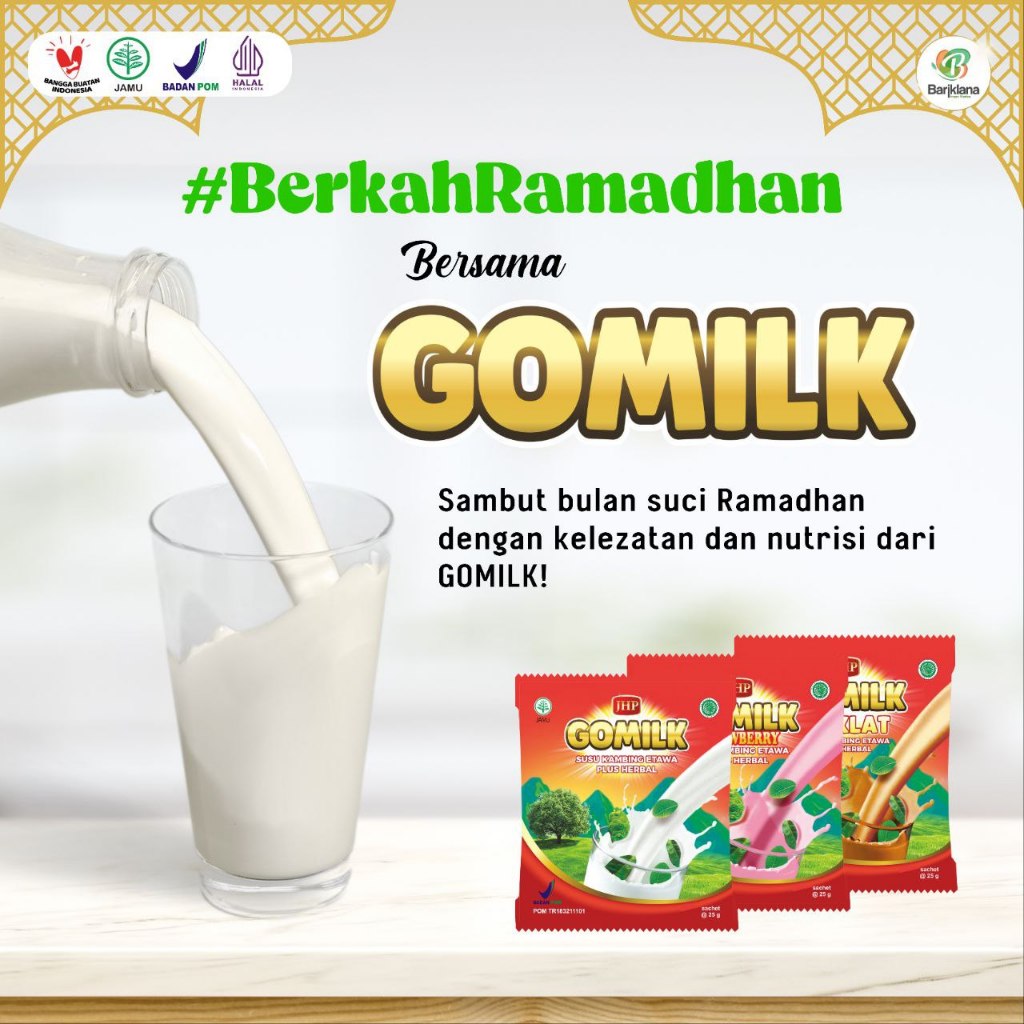 

Gomilk Sachet per Renceng Susu Kambing Etawa Plus Herbal Isi 10 Sachet
