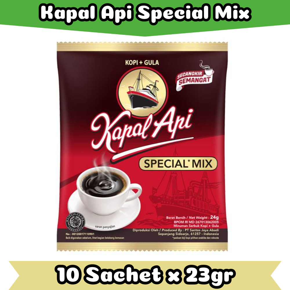 

Jual Kapal Api Special Mix Kopi Renteng 10 Sachet x 23gr | CAHAYAFATIHSTORE