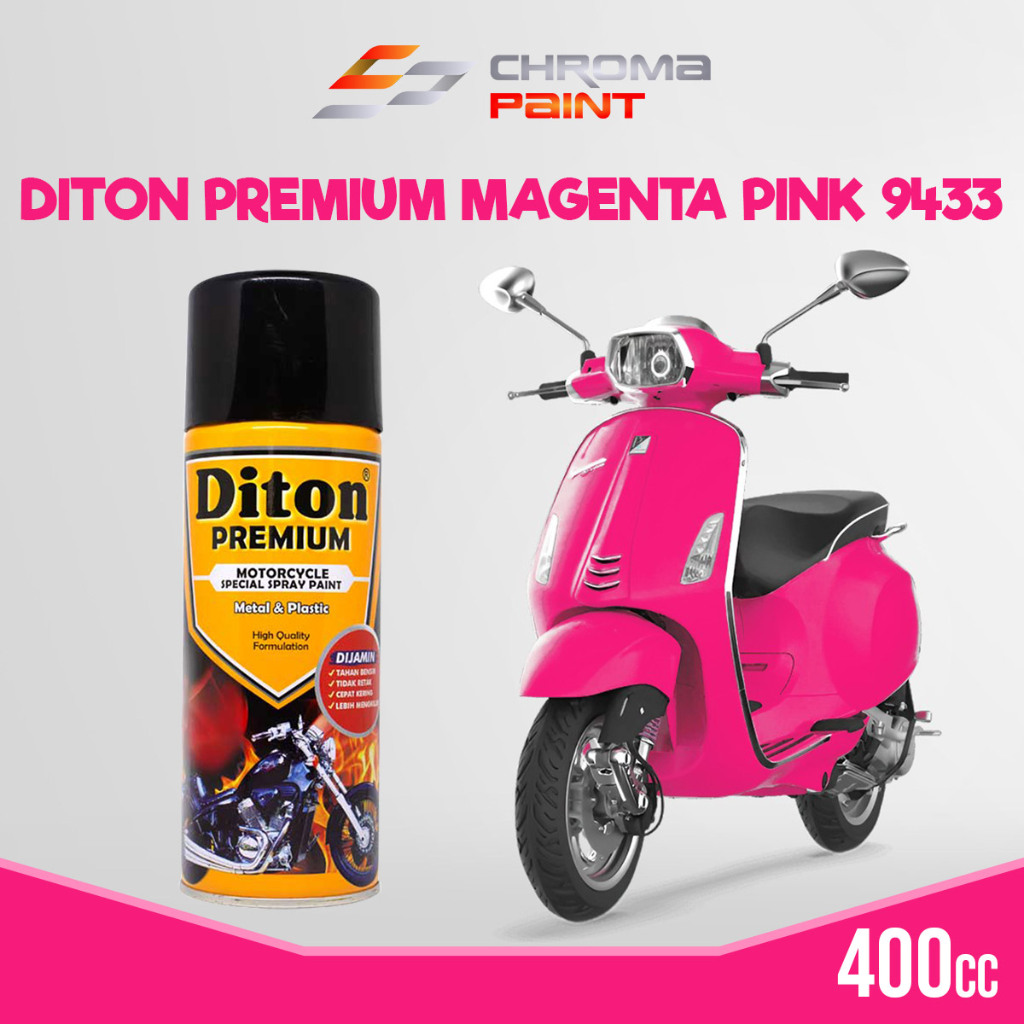 Diton Premium Solid Color Warna Merah Muda - Magenta Pink 9433 - Cat Aerosol Motor