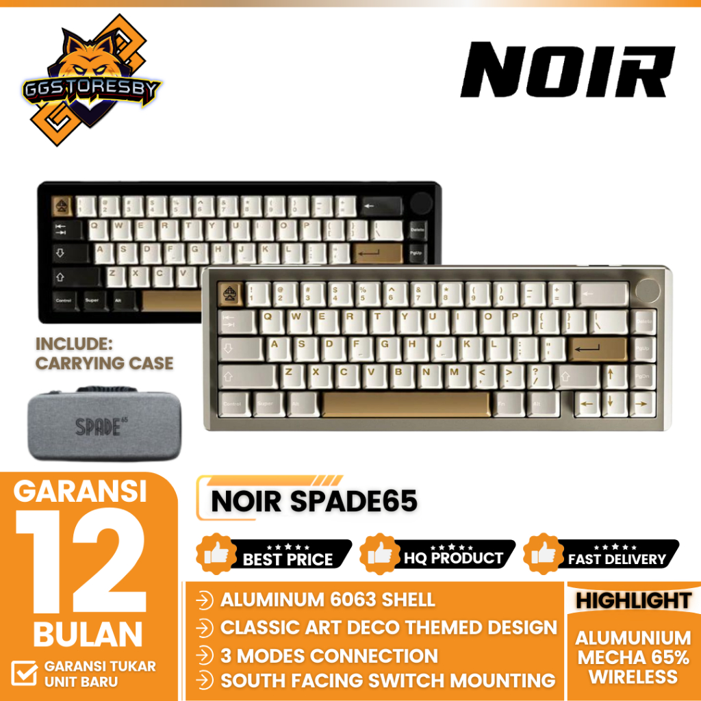 NOIR SPADE65 65% ALUMINUM MECHANICAL Wireless Gaming Keyboard