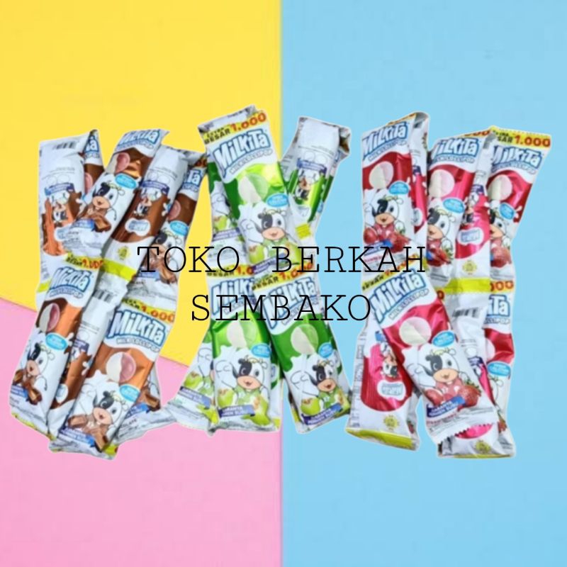 

(1 PACK) Permen MILKITA LOLIPOP 3 Rasa Isi 30pcs