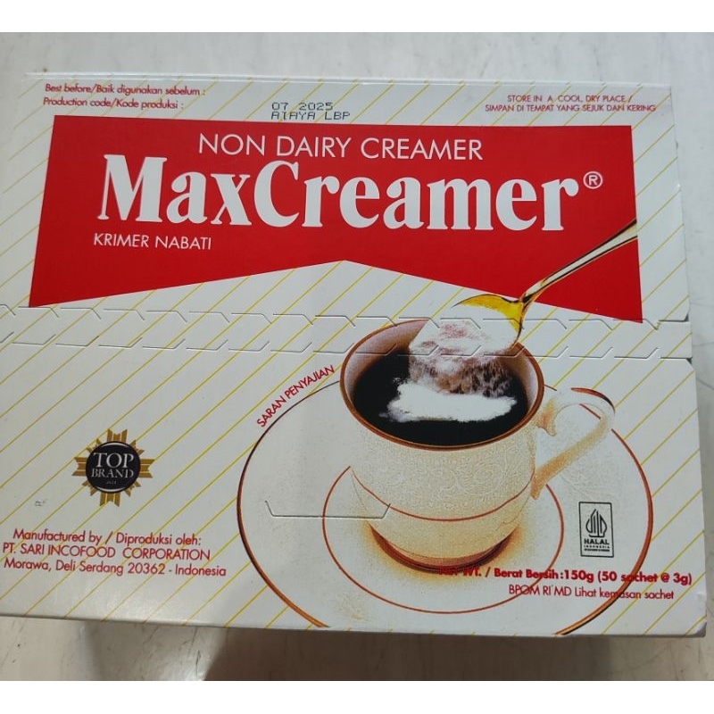 

RB MaxCreamer Krimer Nabati (1 Box Isi 50 Sachet) Non Dairy Creamer